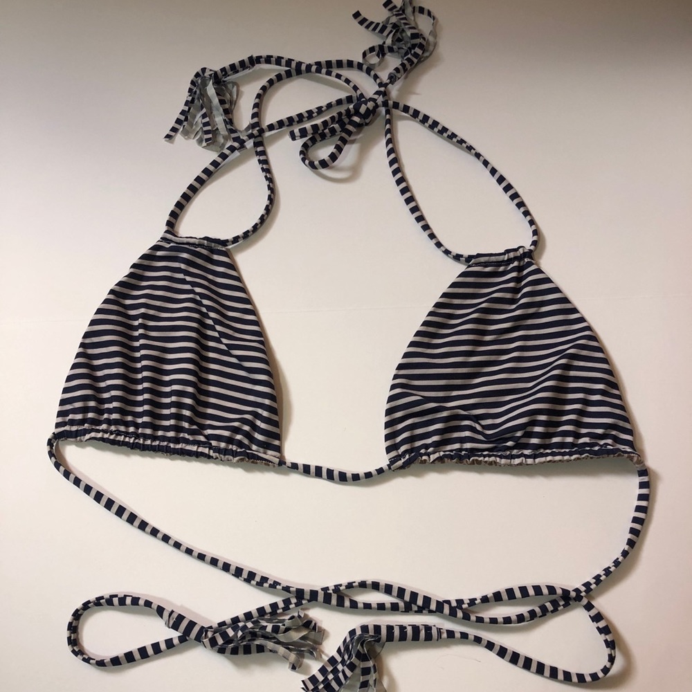 Acacia bikini blue & white stripe top XL